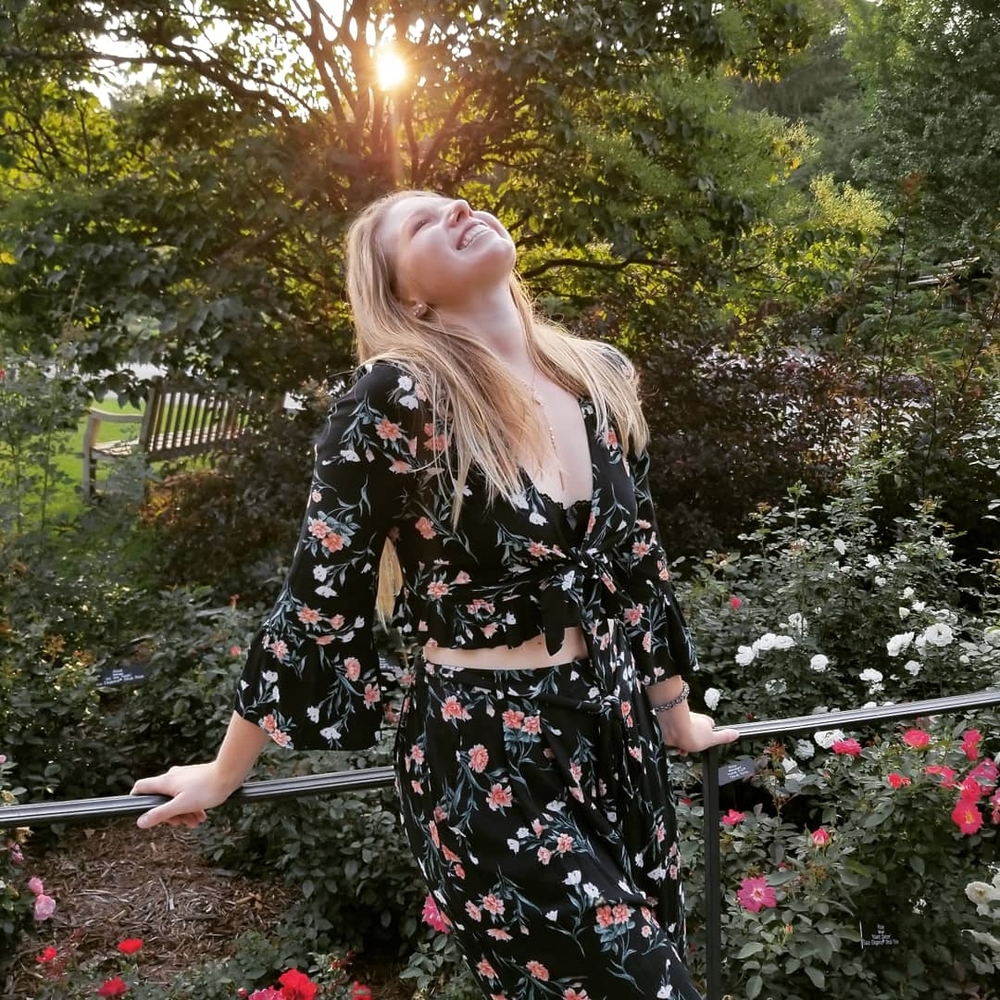 American Eagle Outfitters Black and Pink Floral Dress